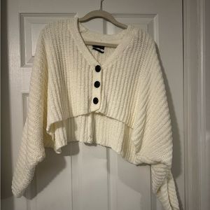 Urban Outfitters cropped white/cream cardigan jacket